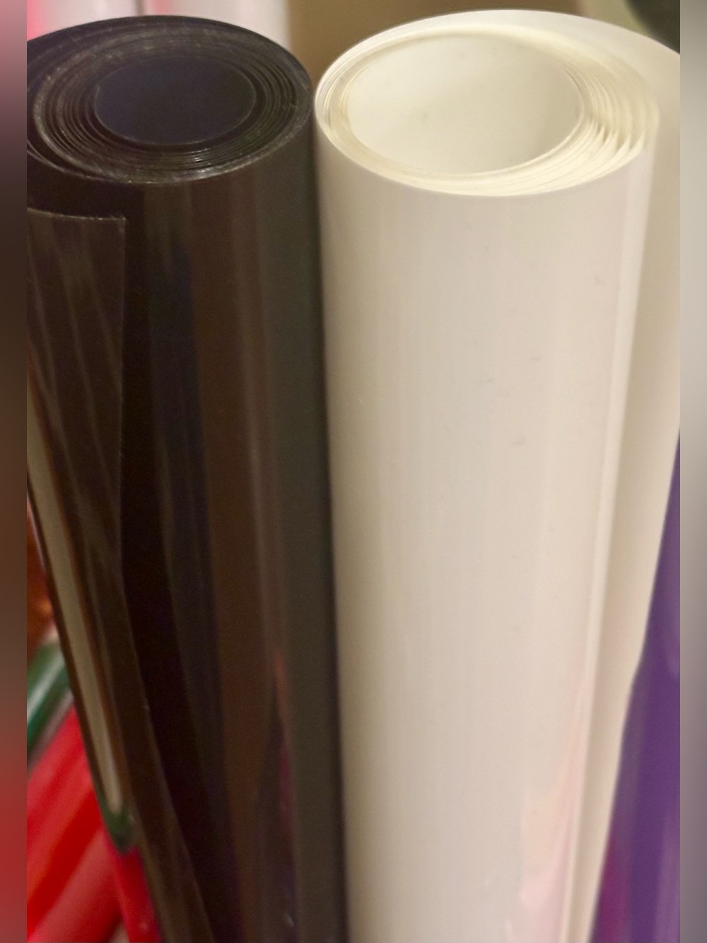 Cricut Iron On Vinyl HTV Black & White Set of 2 5-6ft Rolls